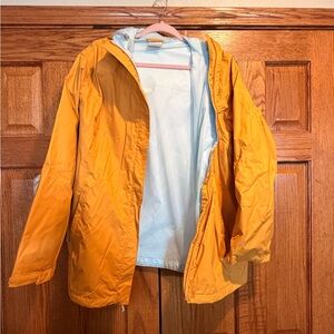 Columbia Bright Yellow Hooded Rain Jacket